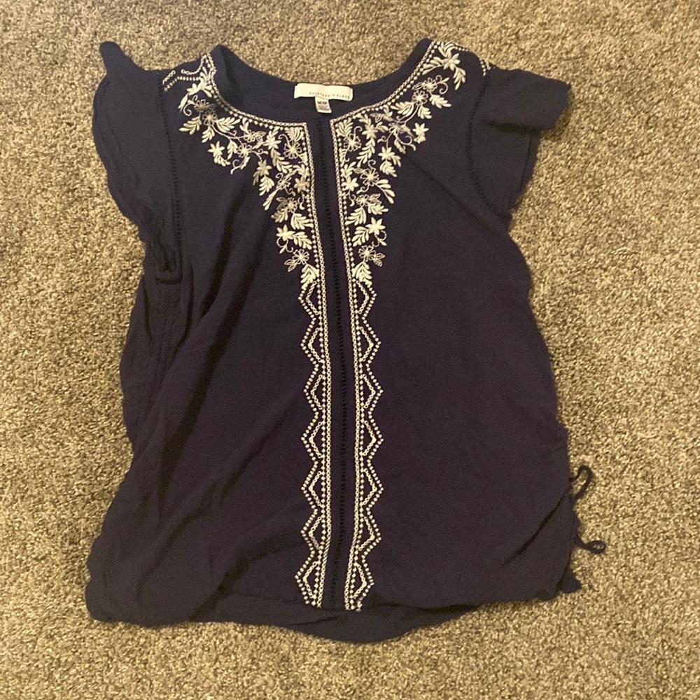 navy blue blouse (M)